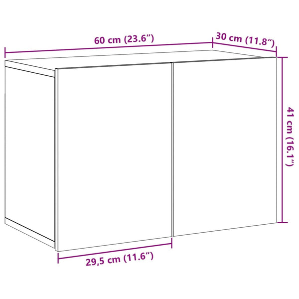 TV-Wandschrank Altholz-Optik 60 cm