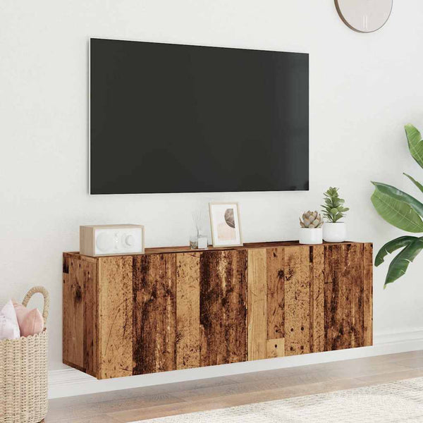 TV-Wandschränke 60x30x41 cm, 2er-Set Altholz
