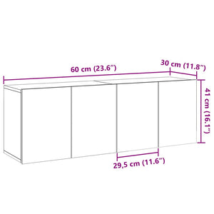 TV-Wandschränke 60x30x41 cm, 2er-Set Altholz