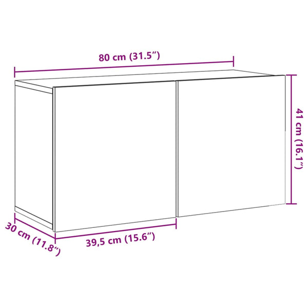 TV-Wandschrank Altholz-Optik 80 cm