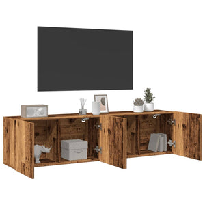 TV-Wandschränke 2er Altholz-Optik 80 cm