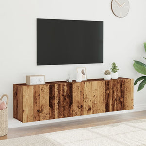 TV-Wandschränke 2er Altholz-Optik 80 cm