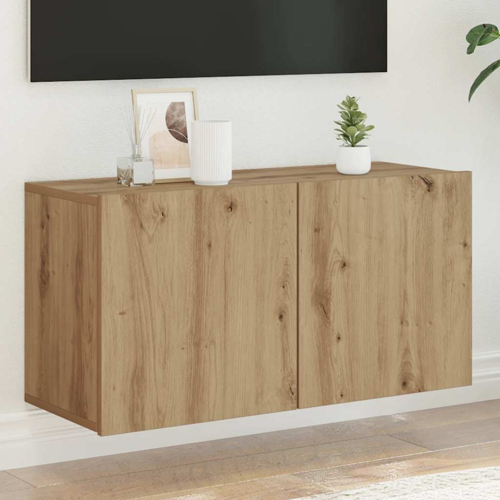 Meuble TV mural vidaXL Chêne artisanal 80x30x41 cm