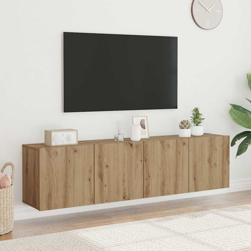 TV-Wandschränke 2er Set Artisan-Eiche 80 cm