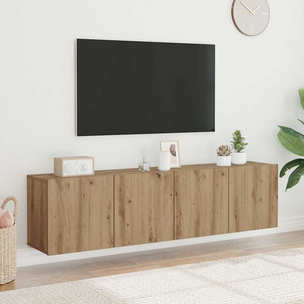 TV-Wandschränke 2er Set Artisan-Eiche 80 cm
