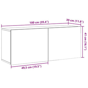 TV-Wandschrank Altholz-Optik 100 cm