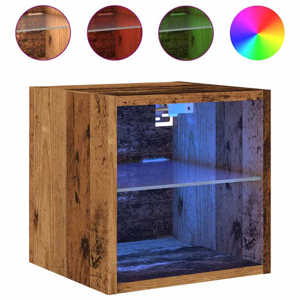 TV-Wandschrank mit LED Altholz-Optik 30cm