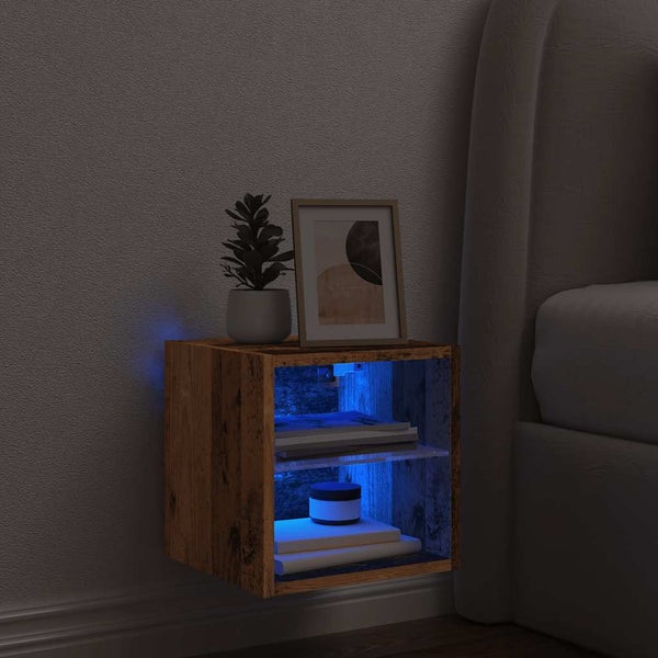 TV-Wandschrank mit LED Altholz-Optik 30cm