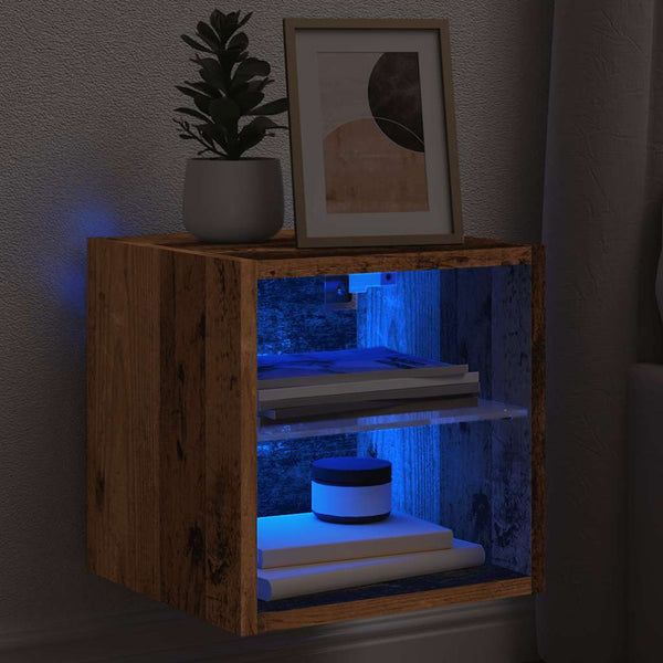 TV-Wandschrank mit LED Altholz-Optik 30cm