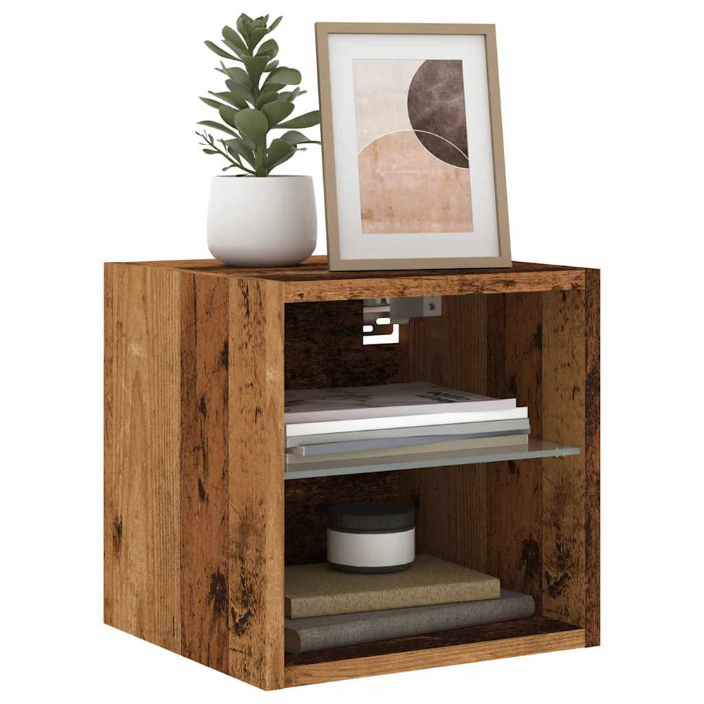 TV-Wandschrank mit LED Altholz-Optik 30cm