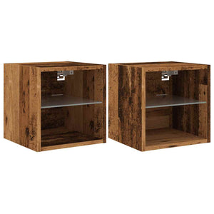 TV-Wandschränke mit LED Altholz-Optik, 2er-Set