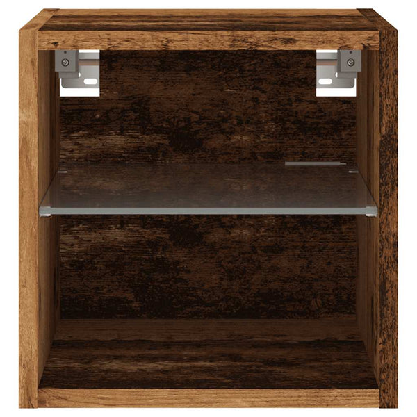 TV-Wandschränke mit LED Altholz-Optik, 2er-Set