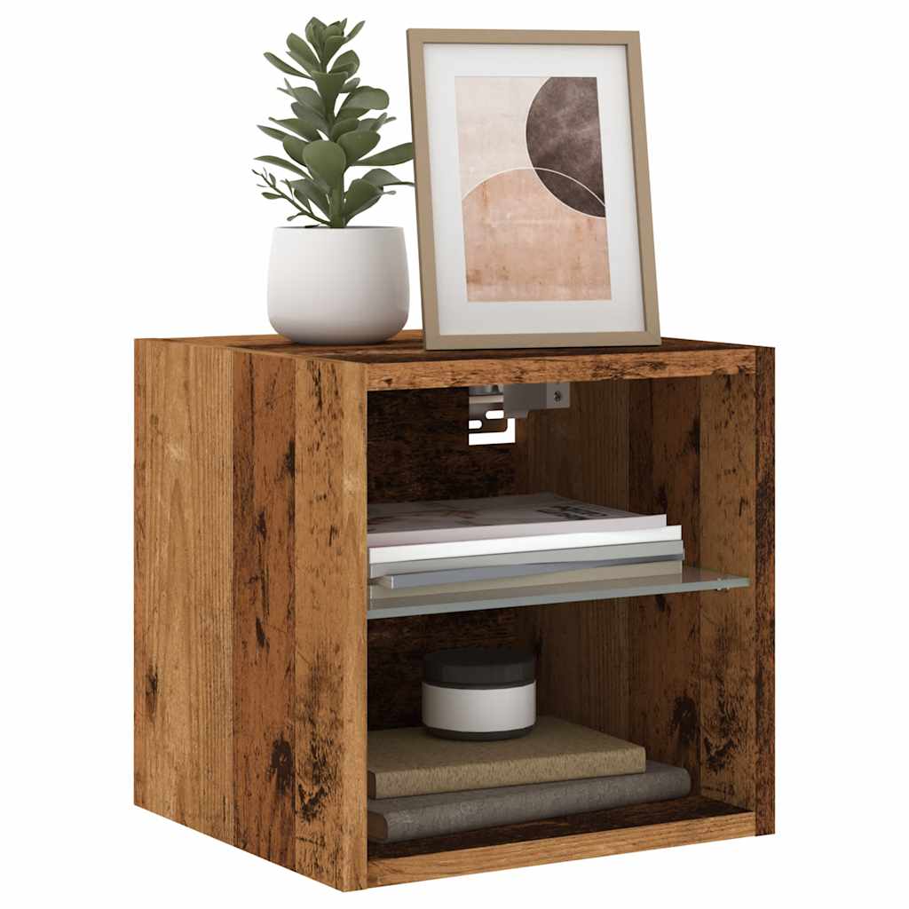 TV-Wandschränke mit LED Altholz-Optik, 2er-Set