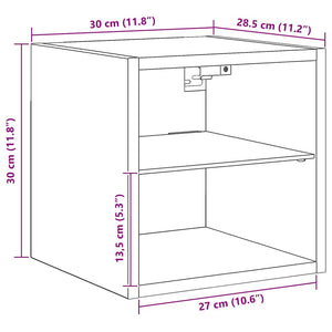 TV-Wandschrank mit LED Artisan-Eiche 30cm