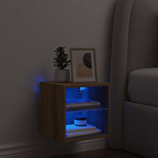 TV-Wandschrank mit LED Artisan-Eiche 30cm