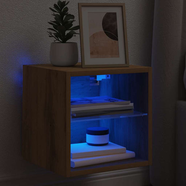 TV-Wandschrank mit LED Artisan-Eiche 30cm