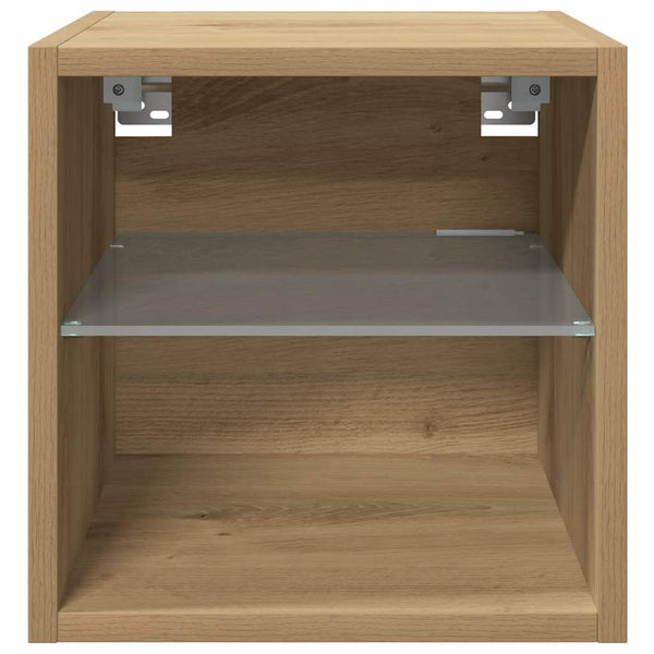 TV-Wandschrank mit LED Artisan-Eiche 30cm