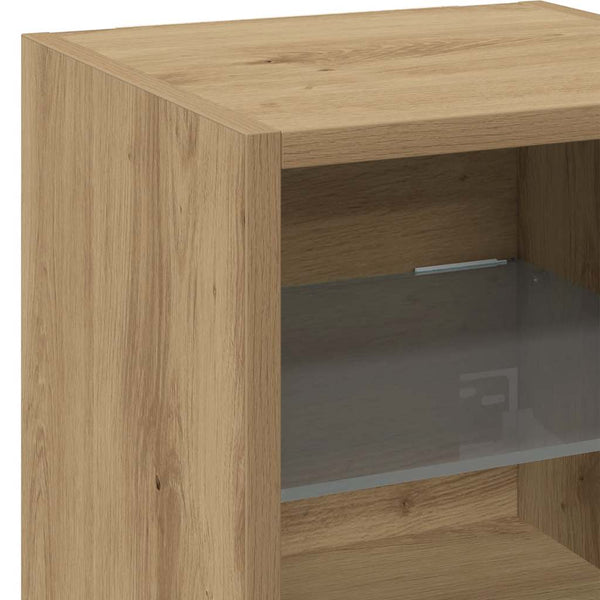 TV-Wandschrank mit LED Artisan-Eiche 30cm