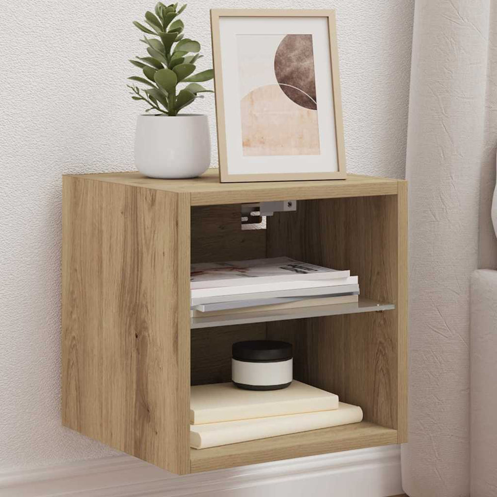 TV-Wandschrank mit LED Artisan-Eiche 30cm