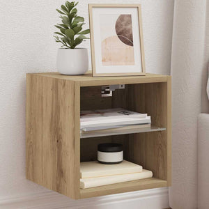 TV-Wandschrank mit LED Artisan-Eiche 30cm