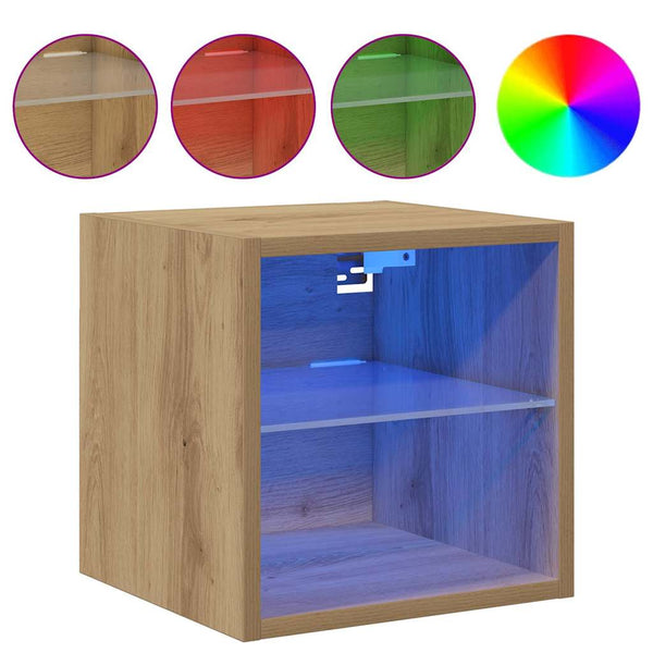TV-Wandschränke mit LED Artisan-Eiche, 2er-Set