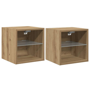 TV-Wandschränke mit LED Artisan-Eiche, 2er-Set