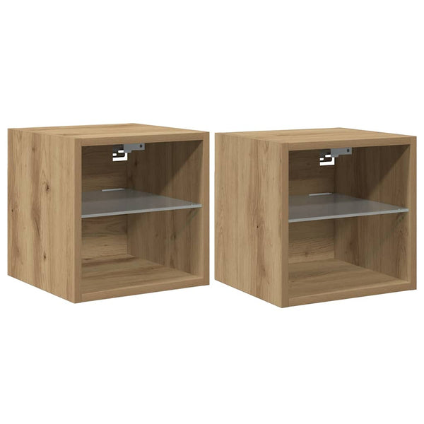 TV-Wandschränke mit LED Artisan-Eiche, 2er-Set