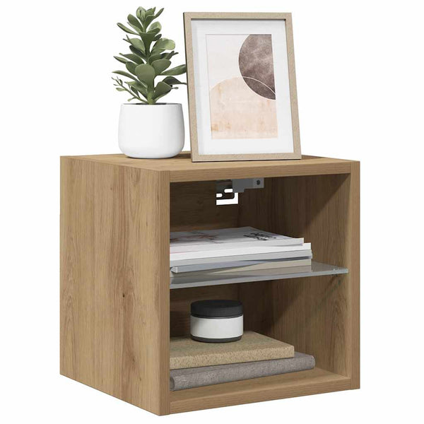 TV-Wandschränke mit LED Artisan-Eiche, 2er-Set