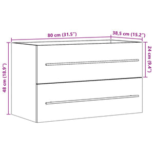 Waschbeckenunterschrank Beton Grau 80 cm