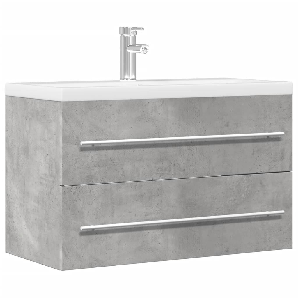 Waschbeckenunterschrank Beton Grau 80 cm