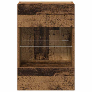 Wandschränke mit LED für TV, 2er-Set Altholz-Optik