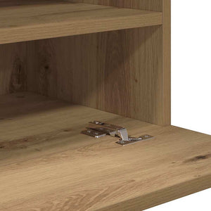 Wandschränke mit LED für TV, 2er-Set Eiche