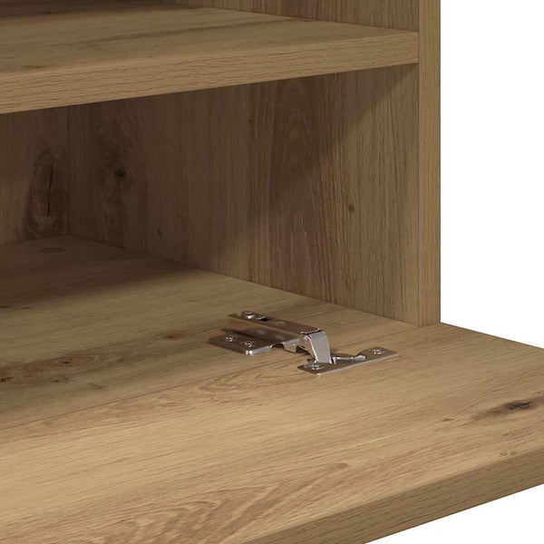 Wandschränke mit LED für TV, 2er-Set Eiche