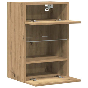 Wandschränke mit LED für TV, 2er-Set Eiche