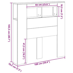 LED Kopfteil Altholz-Optik 100 cm