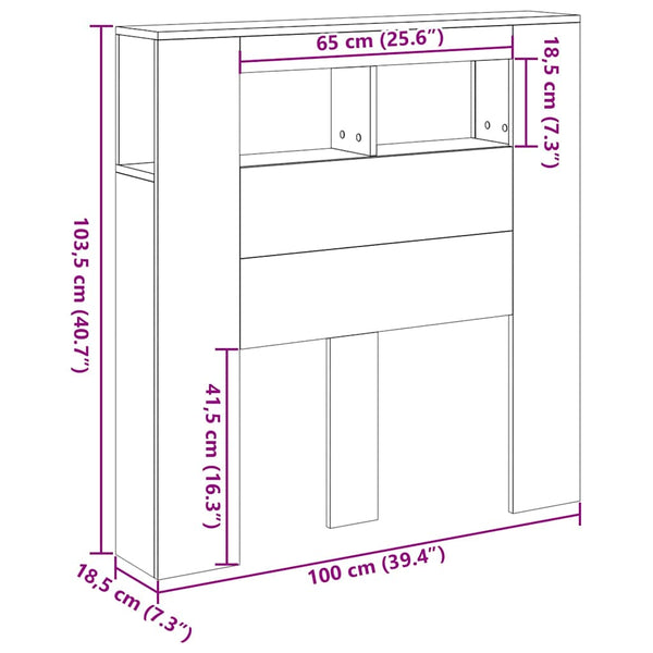 LED Kopfteil Altholz-Optik 100 cm