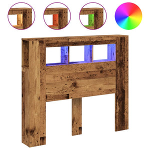 LED Kopfteil Altholz-Optik 120cm