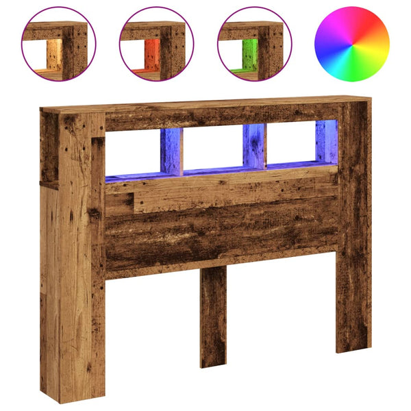 LED Kopfteil Altholz Optik 140 cm