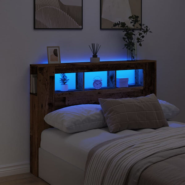 LED Kopfteil Altholz Optik 140 cm