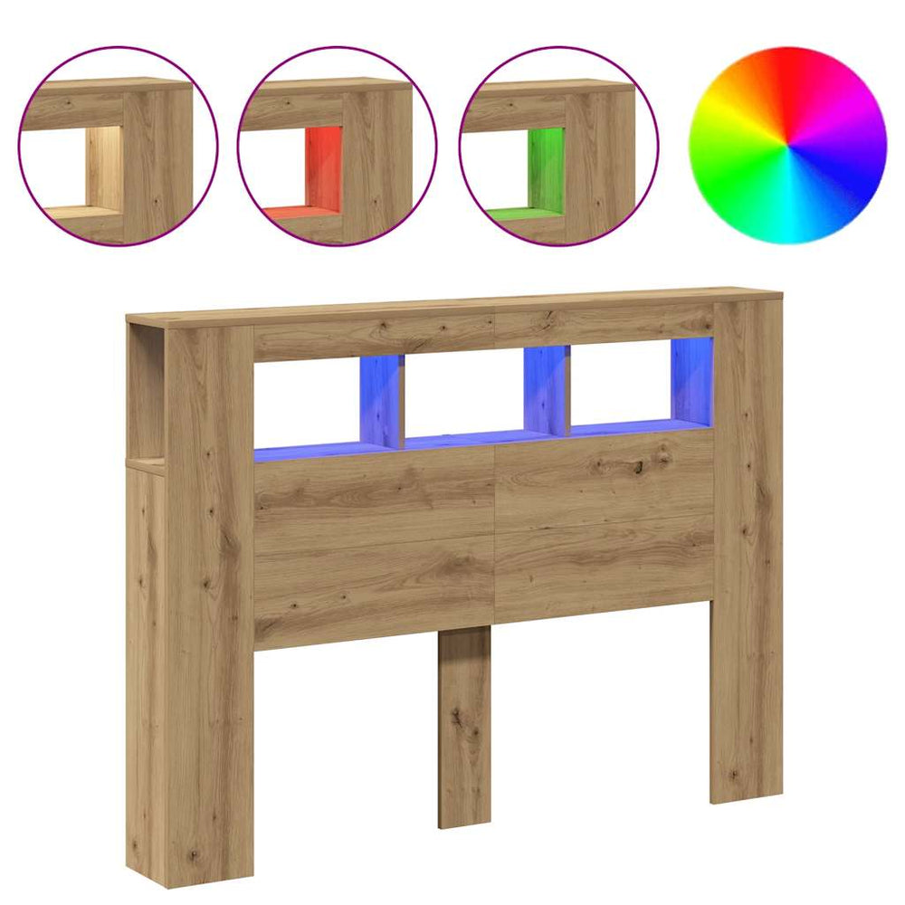 LED Kopfteil Artisan Eiche 140 cm
