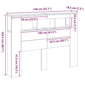 LED Kopfteil Artisan Eiche 140 cm