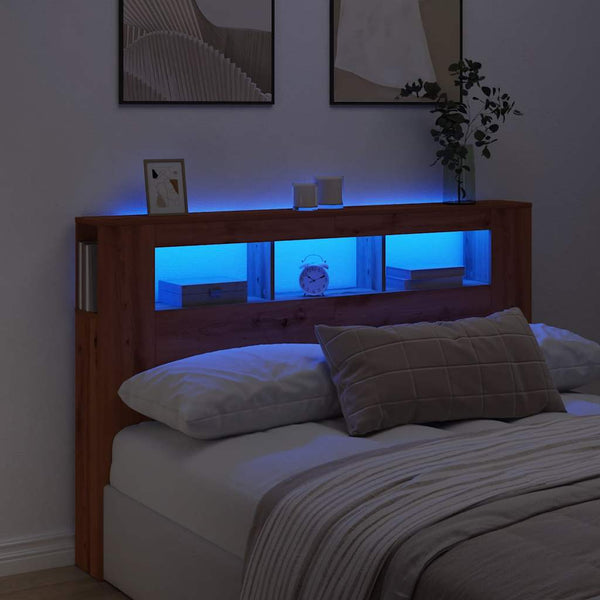 LED Kopfteil Eiche 160 cm
