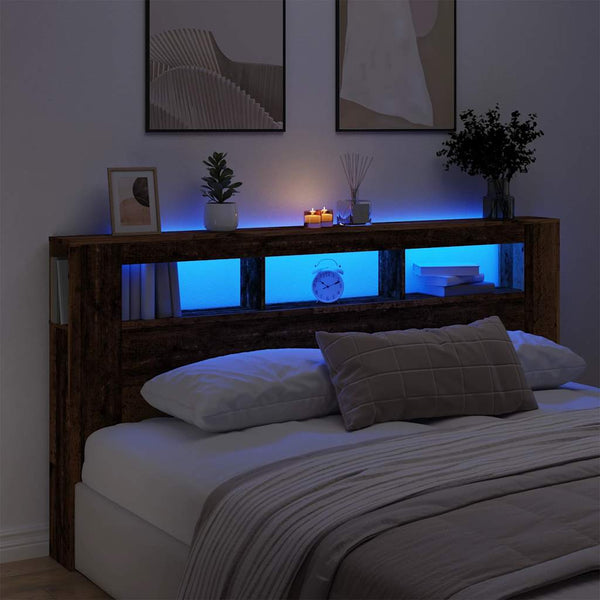 LED Kopfteil Altholz-Optik 200 cm