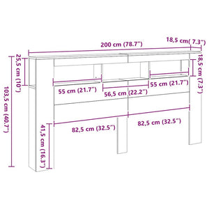 LED Kopfteil Artisan Eiche 200 cm