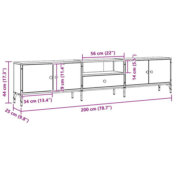 TV-Schrank Artisan Eiche 200 cm