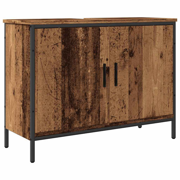 Waschbeckenunterschrank Altholz-Optik 80 cm