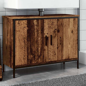 Waschbeckenunterschrank Altholz-Optik 80 cm