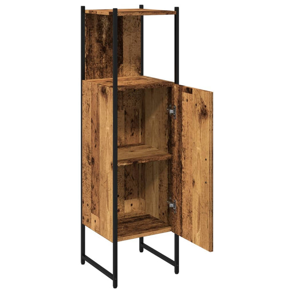 Badschrank Altholz-Optik 33x33x120,5 cm
