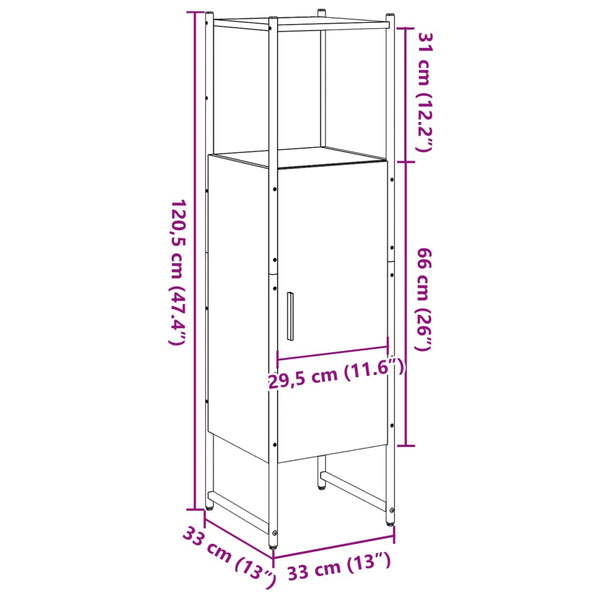 Badschrank Altholz-Optik 33x33x120,5 cm