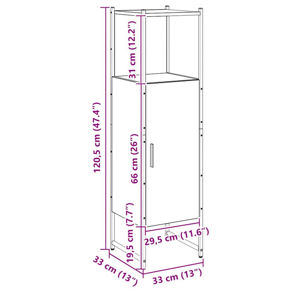 Badschrank Artisan Eiche 33x33x120,5 cm